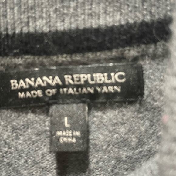 Banana Republic Gray Mens Pullover 1/4 Zip Sweater Size Large - Picture 3 of 6
